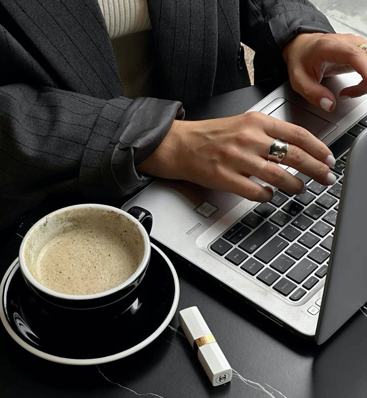 Laptop and coffee